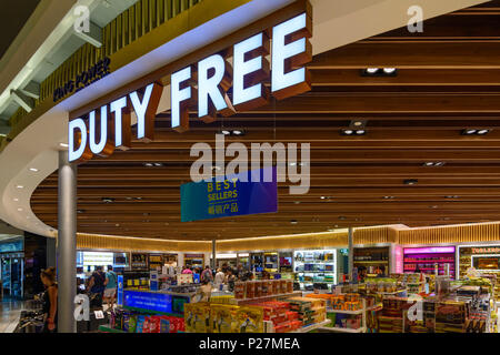 Bangkok, Suvarnabhumi Airport, terminal duty free shopping, Thailand Stock Photo