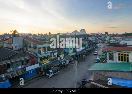 Hpa-An, town Hpa-An, mount Zwegabin, Kayin (Karen) State, Myanmar (Burma) Stock Photo