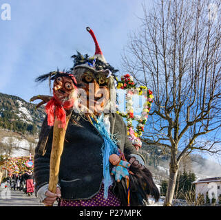 Bad Hofgastein, Perchtenlauf (Percht / Perchten mask procession), Hexe (witch), Pongau, Salzburg, Austria Stock Photo