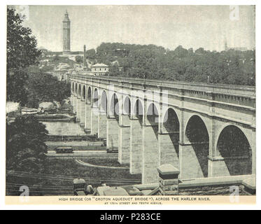 (King1893NYC) pg197 CROTON AQUEDUCT BRIDGE (OR HIGH BRIDGE), ACROSS THE HARLEM RIVER. Stock Photo