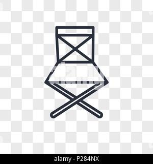 folding chair vector icon isolated on transparent background, folding chair logo concept Stock Vector