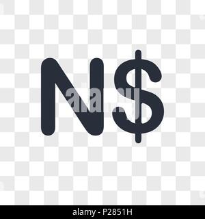 Namibia currency vector icon isolated on transparent background, Namibia currency logo concept Stock Vector