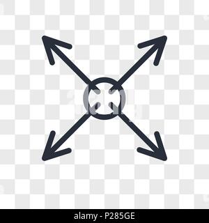 Expand vector icon isolated on transparent background, Expand logo concept Stock Vector