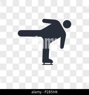 Ice skating move vector icon isolated on transparent background, Ice skating move logo concept Stock Vector
