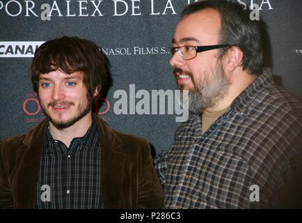 16 / 01 / 2008; Hotel Majestic, Barcelona, Presentación de 'Los crimenes de Oxford' por su director Alex de la Iglesia, los actores Elijah Wood, John Hurt y Leonor Watling. Stock Photo