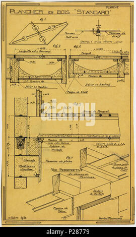 .  English: Drawing, Design for a Mass-operational House Designed by Hector Guimard, 1920 .  English: Design for a mass-operational house by Guimard. . 1920 100 Drawing, Design for a Mass-operational House Designed by Hector Guimard, 1920 (CH 18410959) Stock Photo