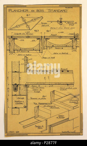 .  English: Drawing, Design for a Mass-operational House Designed by Hector Guimard, 1920 .  English: Design for a mass-operational house by Guimard. . 1920 100 Drawing, Design for a Mass-operational House Designed by Hector Guimard, 1920 (CH 18410959-2) Stock Photo