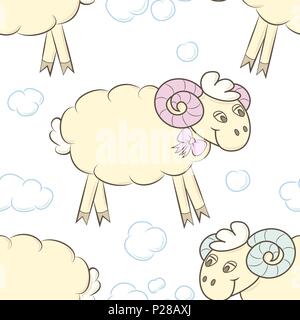 Seamless pattern background with sheep Stock Vector