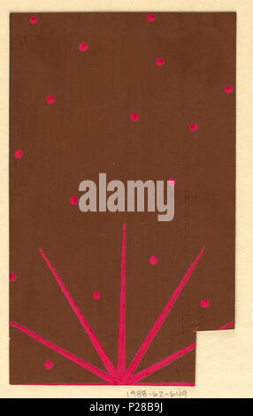 .  English: Drawing, Textile Design: Cyan, 1922 .  English: Starburst and dotted pattern in magenta and brown. . 1922 109 Drawing, Textile Design- Cyan, 1922 (CH 18631071) Stock Photo