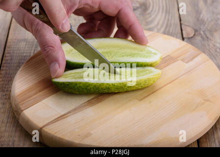 Rustic style. Grooves on the surface of fresh cucumber Stock Photo