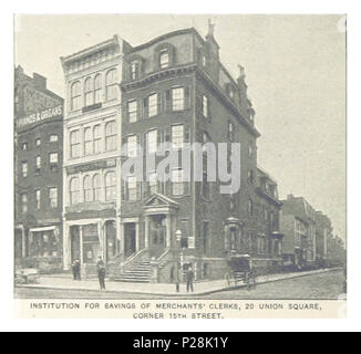 (King1893NYC) pg784 INSTITUTION FOR SAVINGS OF MERCHANTS' CLERKS, 20 UNION SQUARE CORNER 15TH STREET. Stock Photo