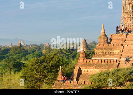Bagan, temples, stupas, Buledi Temple (right), Mandalay Region, Myanmar (Burma) Stock Photo
