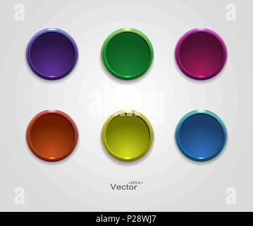 Colorful button, icons for your site. Vector illustration Stock Vector