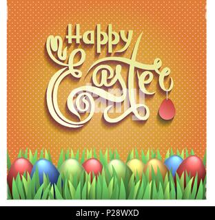 Easter card. Holiday lettering Stock Vector