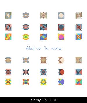 Set of abstract flat pattern icons. vector illustration Stock Vector
