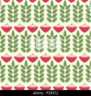 Seamless pattern with ashberry. vector illustration Stock Vector
