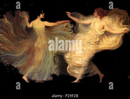 .  English: Franz Von Stuck's symbolist painting 'Dancers'. . 1896 [1]. Franz Von Stuck (1863-1928) 126 Franz Von Stuck - Dancers Stock Photo