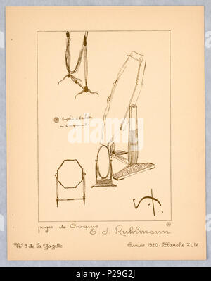 .  English: Print, Gazette du Bon Ton, Vol. 2, No. 9, pages de Croquis, Plate 44, 1920 .  English: Vertical rectangle. Four designs for cheval mirrors contained within ruled border, one partially obscured at upper left. . 1920 268 Print, Gazette du Bon Ton, Vol. 2, No. 9, pages de Croquis, Plate 44, 1920 (CH 18509407) Stock Photo