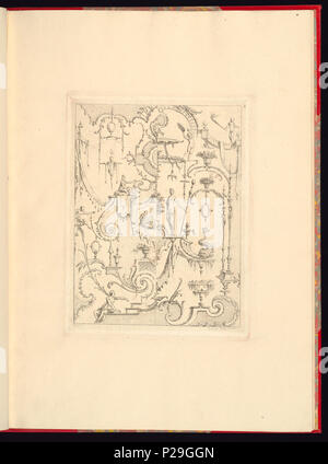 268 Print, Nouveau livre de principes d'ornements particulièrement pour trouver un nombre infini de formes qui dependent, d'après les dessins de Gillot. Peintre du Roy, gravé par Huquier; pl. 6 (CH 18272765)