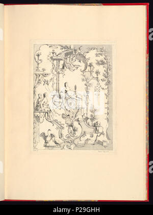 268 Print, Nouveau livre de principes d'ornements particulièrement pour trouver un nombre infini de formes qui dependent, d'après les dessins de Gillot. Peintre du Roy, gravé par Huquier; pl. 8 (CH 18272779)