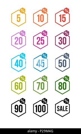 Set of sale stickers black friday colorful badges tag discount symbol retail sign price Stock Vector