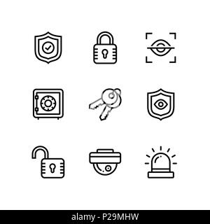 Security and protection simple vector icons for web and mobile design pack 1 Stock Vector