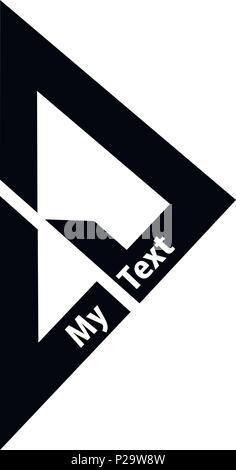 triangle with three lines of the logo and the text on it Stock Vector