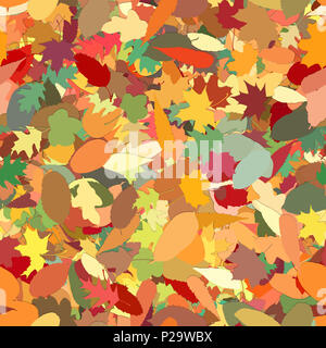 Background made from autumn leaves as a seamless tiled pattern Stock Photo