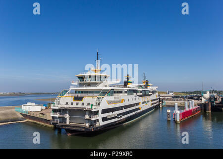 Ferry servicing between Den Helder city and Texel Island in The Netherlands Stock Photo