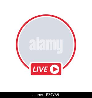 User LIVE video streaming. Social media icon avatar Stock Vector