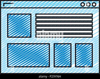 doodle internet window web interface technology Stock Vector