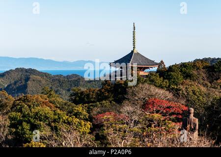 Japan, Shikoku island, prefecture and city of Kochi, view from Tanezakisensho park upside city Stock Photo