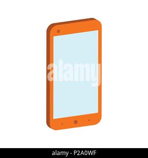 Smartphone symbol. Flat Isometric Icon or Logo. 3D Style Pictogram for Web Design, UI, Mobile App, Infographic. Vector Illustration on white backgroun Stock Vector