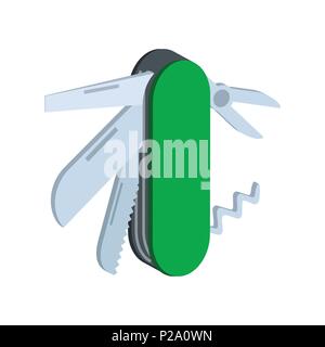Multi tool symbol. Flat Isometric Icon or Logo. 3D Style Pictogram for Web Design, UI, Mobile App, Infographic. Vector Illustration on white backgroun Stock Vector