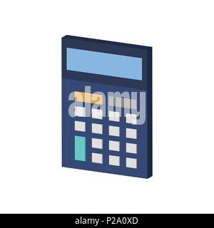Calculator symbol. Flat Isometric Icon or Logo. 3D Style Pictogram for Web Design, UI, Mobile App, Infographic. Vector Illustration on white backgroun Stock Vector