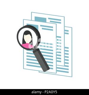 HR management, Recruitment Candidate symbol. Flat Isometric Icon or Logo. 3D Style Pictogram for Web Design, UI, Mobile App, Infographic. Vector Illus Stock Vector