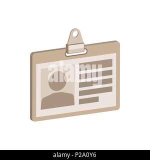ID Card symbol. Flat Isometric Icon or Logo. 3D Style Pictogram for Web Design, UI, Mobile App, Infographic. Vector Illustration on white background. Stock Vector