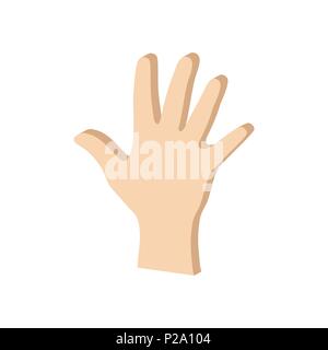 Hand palm symbol. Flat Isometric Icon or Logo. 3D Style Pictogram for Web Design, UI, Mobile App, Infographic. Vector Illustration on white background Stock Vector