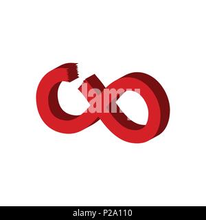 Cut Infinity symbol. Flat Isometric Icon or Logo. 3D Style Pictogram ...