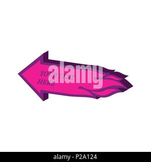 Flaming arrow symbol. Flat Isometric Icon or Logo. 3D Style Pictogram for Web Design, UI, Mobile App, Infographic. Vector Illustration on white backgr Stock Vector