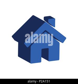 Home symbol. Flat Isometric Icon or Logo. 3D Style Pictogram for Web Design, UI, Mobile App, Infographic. Vector Illustration on white background. Stock Vector