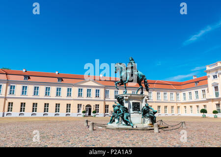Bronze statue of Friedrich Wilhelm I at the main entrance courtyard of the Charlottenburg Palace in Berlin. Germany. Stock Photo