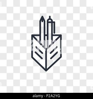 Pencil case vector icon isolated on transparent background, Pencil case logo concept Stock Vector