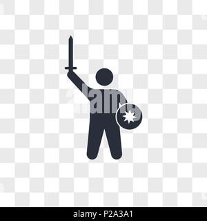 Warrior Fighting vector icon isolated on transparent background, Warrior Fighting logo concept Stock Vector