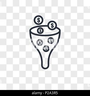 sales pipeline vector icon isolated on transparent background, sales pipeline logo concept Stock Vector