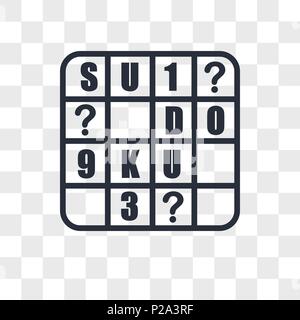 sudoku vector icon isolated on transparent background, sudoku logo concept Stock Vector