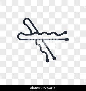 bobby pin vector icon isolated on transparent background, bobby pin logo concept Stock Vector