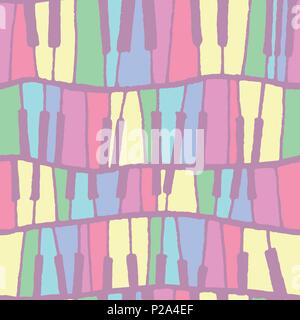 Seamless vector piano pattern in pastel tones Stock Vector