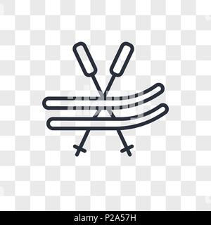 Ski vector icon isolated on transparent background, Ski logo concept Stock Vector