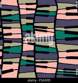 Seamless vector piano pattern in contrast tones Stock Vector